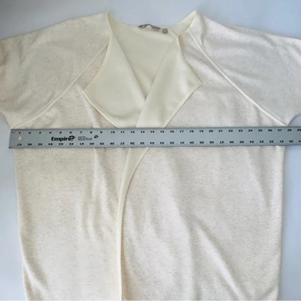 Athleta Cardigan Sweater Cozy Karma Wrap L Cream Open Front Oversized Minimalist